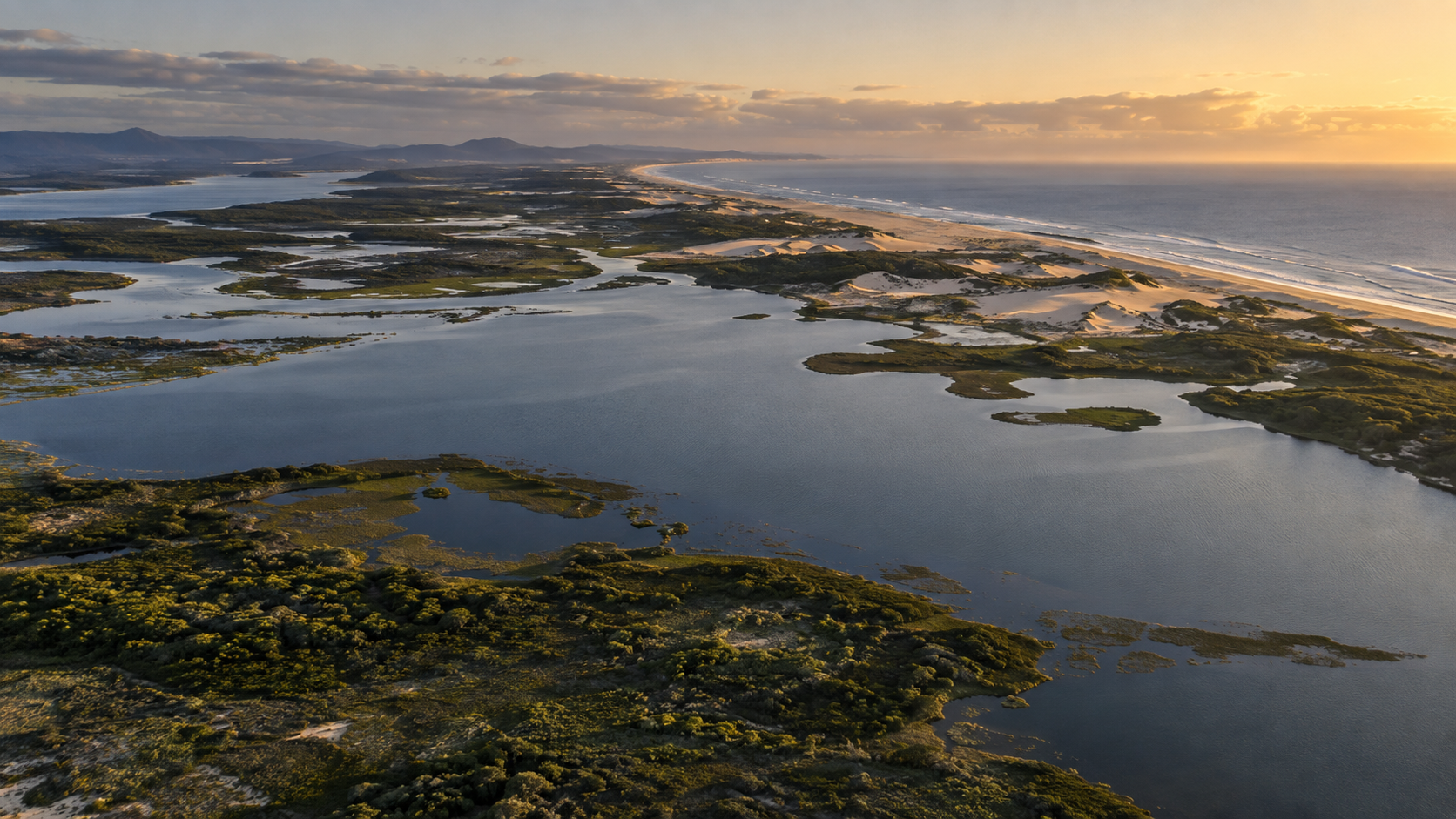 Vista aérea de rio meandrante e território natural em estética de sensoriamento remoto